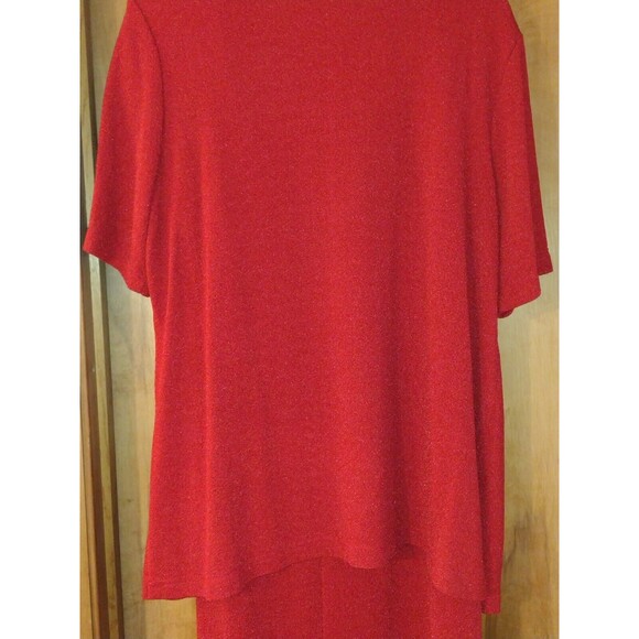 Positive Attitude Womens Size 16 Red Two Piece Jacket Long Dress Floral Açcent - Picture 9 of 14